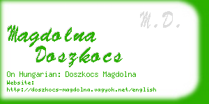 magdolna doszkocs business card